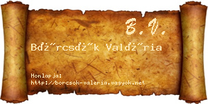 Börcsök Valéria névjegykártya