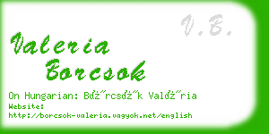 valeria borcsok business card